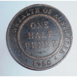 AUSTRALIA 1/2 Penny 1928