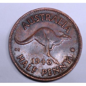 AUSTRALIA 1/2 Penny 1946 (p)