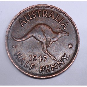 AUSTRALIA 1/2 Penny 1947