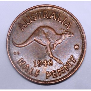 AUSTRALIA 1/2 Penny 1948 (m)
