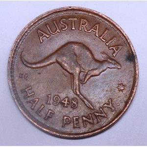 AUSTRALIA 1/2 Penny 1948 (p)