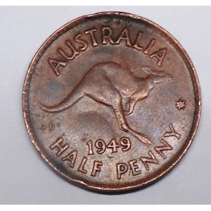 AUSTRALIA 1/2 Penny 1949 (p)