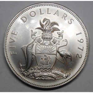 BAHAMAS 5 Dollars 1972  AG
