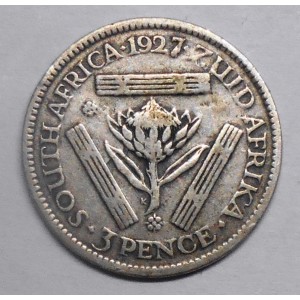 SOUTH AFRICA 3 Pence 1927 AG