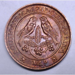 SOUTH AFRICA 1/4 Penny 1948