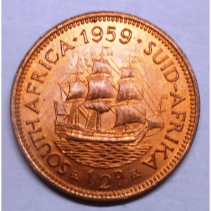 SOUTH AFRICA 1/2 Penny 1959