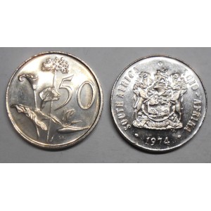 SOUTH AFRICA 50 Cents 1974...
