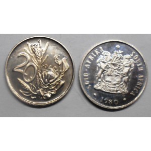 SOUTH AFRICA 20 Cents 1980...