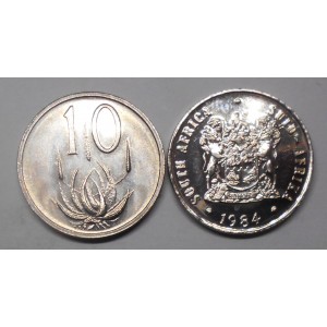 SOUTH AFRICA 10 Cents 1984...