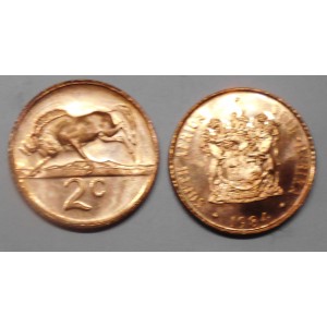 SOUTH AFRICA 2 Cents 1984...
