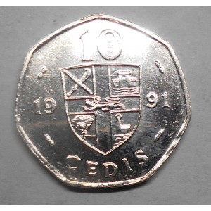 GHANA 10 Cedis 1991