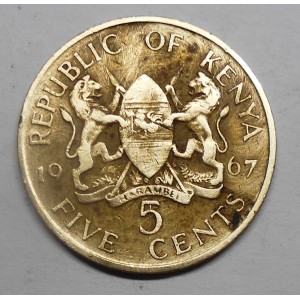 KENYA 5 Cents 1967