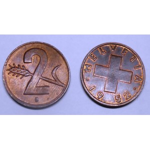 SWITZERLAND 2 Rappen 1952