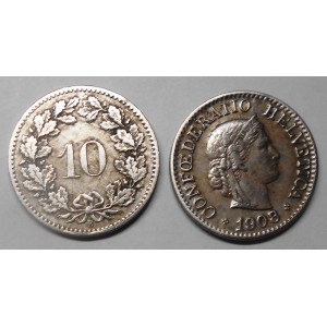 SWITZERLAND 10 Rappen 1908