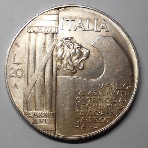 20 Lire 1928 ELMETTO AG