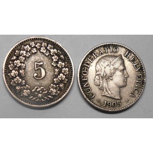 SWITZERLAND 5 Rappen 1905