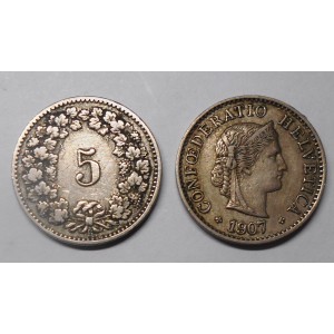 SWITZERLAND 5 Rappen 1907