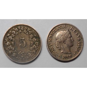 SWITZERLAND 5 Rappen 1909