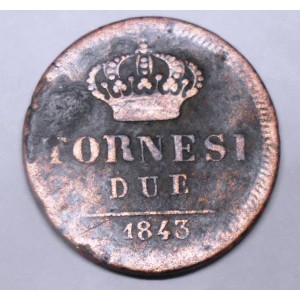 FERDINANDO II 2 TORNESI 1843