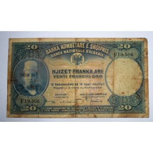 ALBANIA 20 Franchi Oro 1926