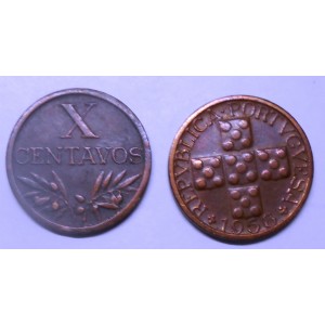 PORTUGAL 10 Centavos 1958