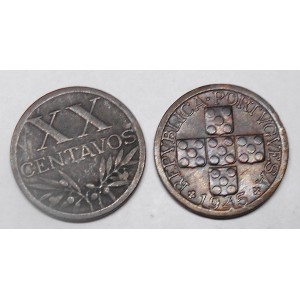 PORTUGAL 20 Centavos 1945