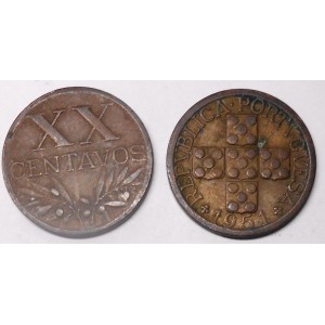 PORTUGAL 20 Centavos 1951