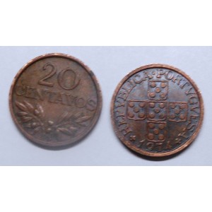 PORTUGAL 20 Centavos 1974