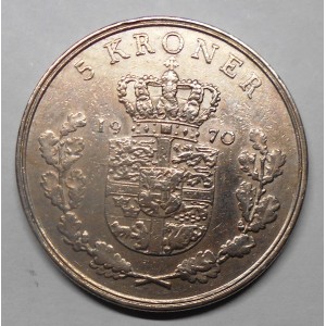 DENMARK 5 Kroner 1970