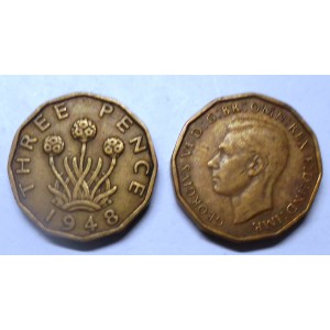 GREAT BRITAIN 3 Pence 1948
