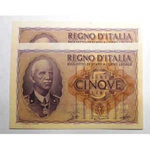 5 Lire 1940 Dittatura...