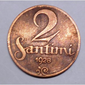LATVIA 2 Santimi 1928