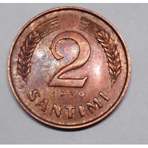 LATVIA 2 Santimi 1939