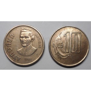 URUGUAY 10 Pesos 1981 ARTIGAS