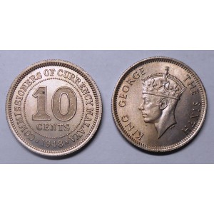 MALAYA 10 Cents 1948