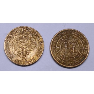 PERU 5 Centavos 1965 Ann....