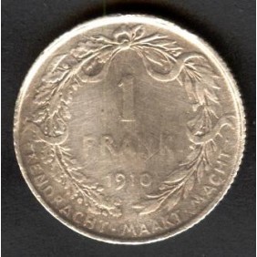 BELGIUM 1 Franc 1910 AG Der...