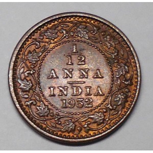 BRITISH INDIA 1/12 Anna...