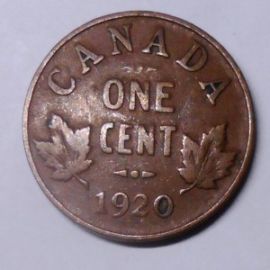 CANADA 1 Cent 1920 Km 28