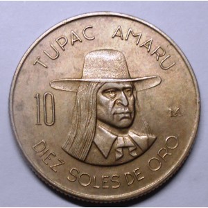PERU 10 Soles 1972 Tupac Amaru