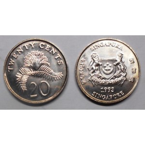 SINGAPORE 20 Cents 1993