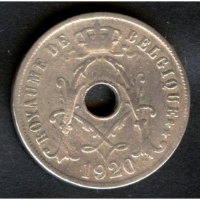 BELGIUM 25 Centimes 1920...