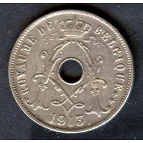BELGIUM 25 Centimes 1913...