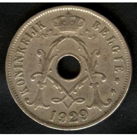 BELGIUM 25 Centimes 1929...
