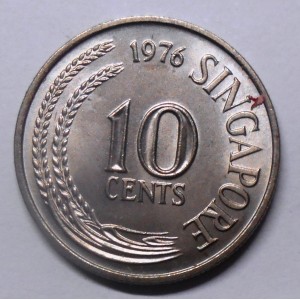 SINGAPORE 10 Cents 1976
