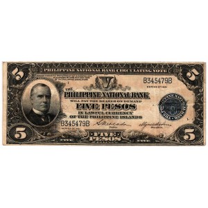 PHILIPPINES 5 Pesos 1916