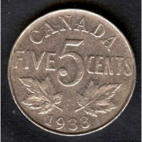 CANADA 5 Cents 1933