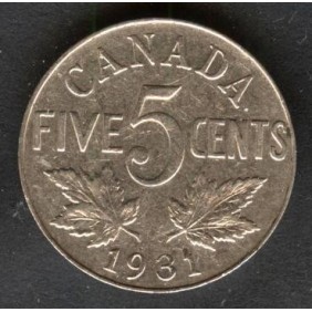 CANADA 5 Cents 1931
