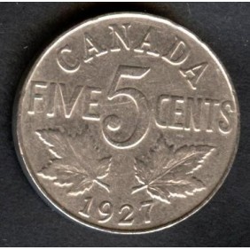 CANADA 5 Cents 1927