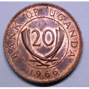 UGANDA 20 Cents 1966